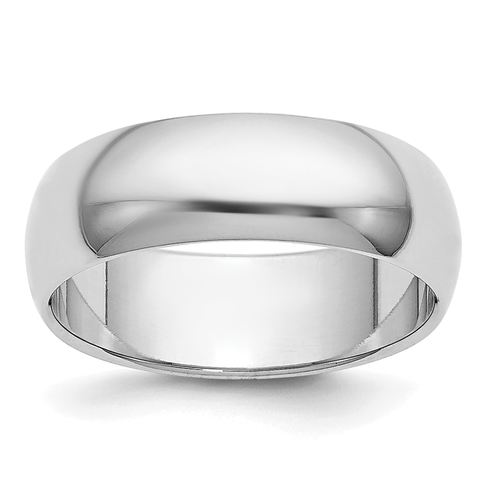 Platinum 6mm Half Round Wedding Band Size 4.5