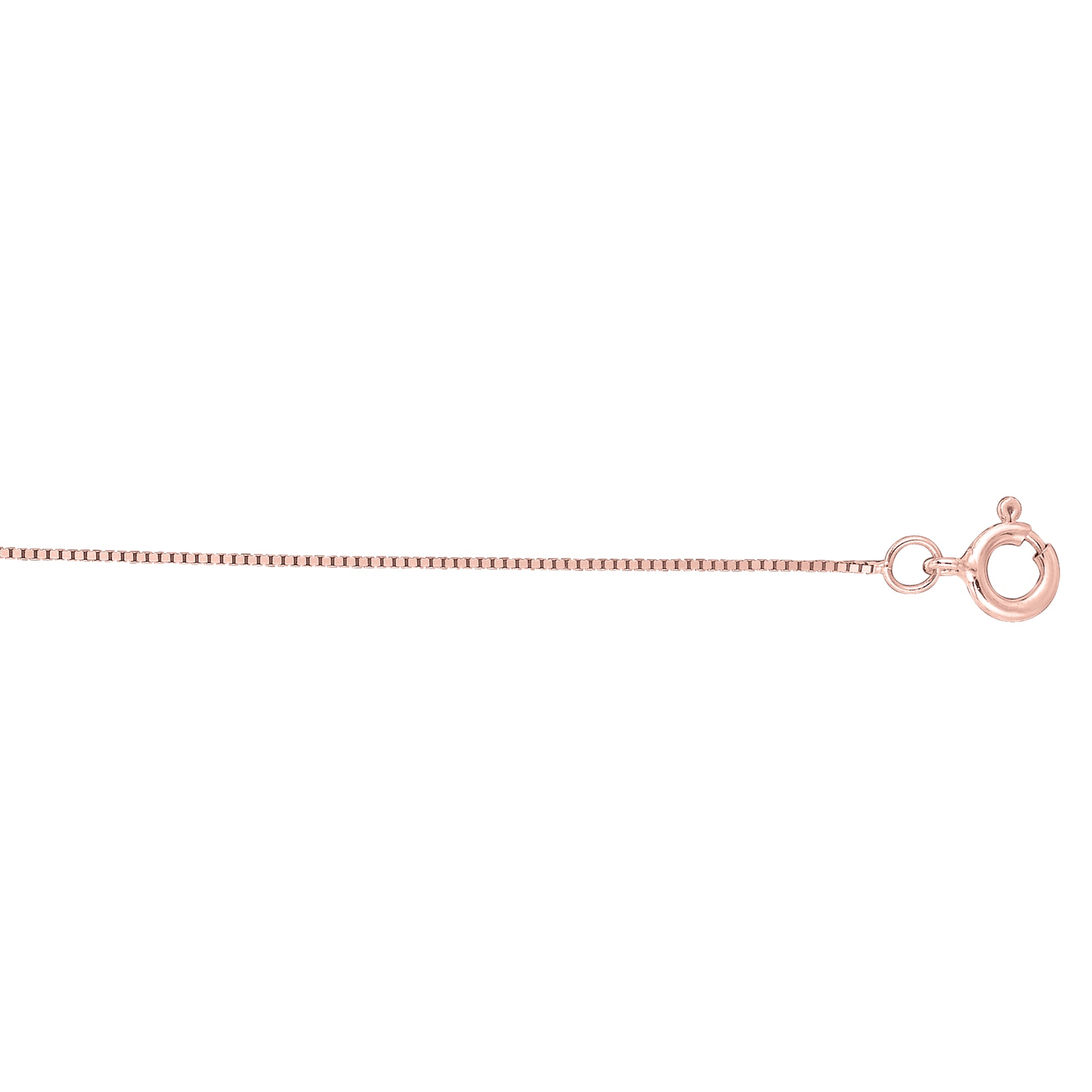 14K Rose Gold .45mm Classic Box 20" Chain with Spring Ring