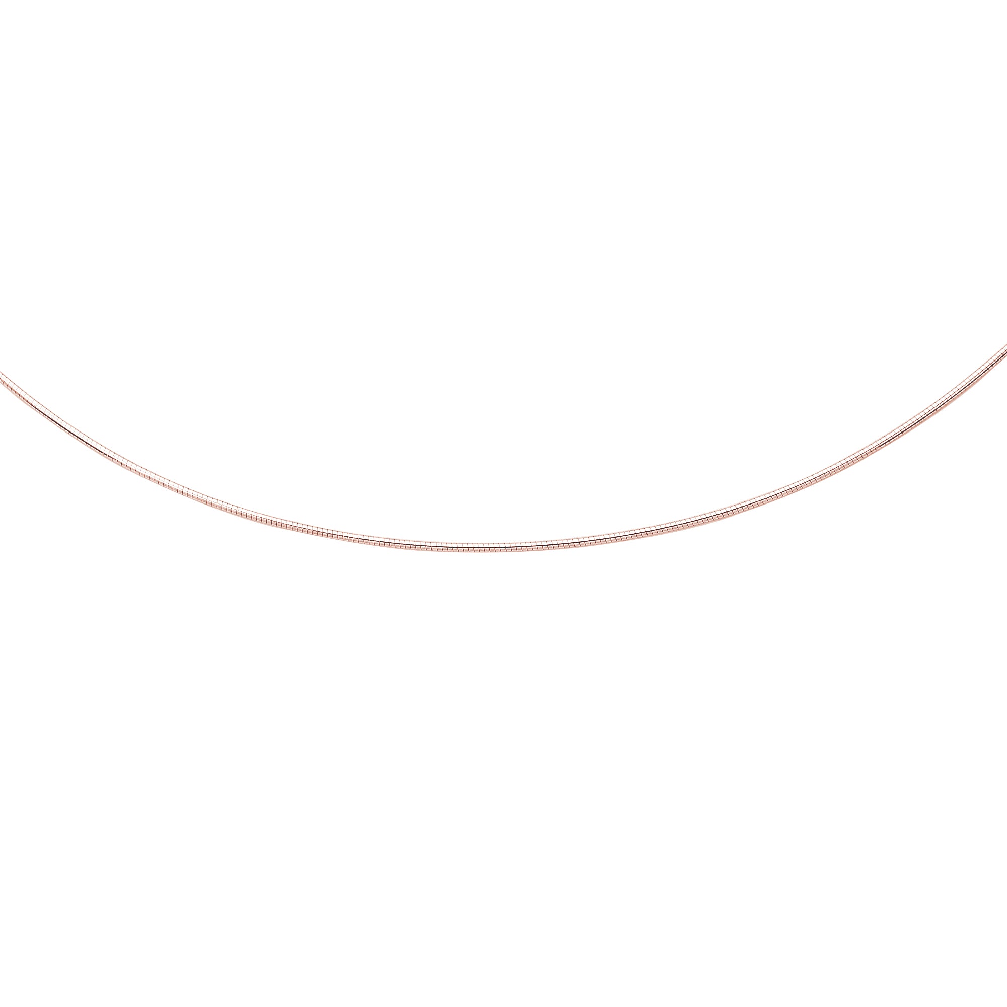 14K Rose Gold 1.5mm Round 17" Omega with Screw Back Lock