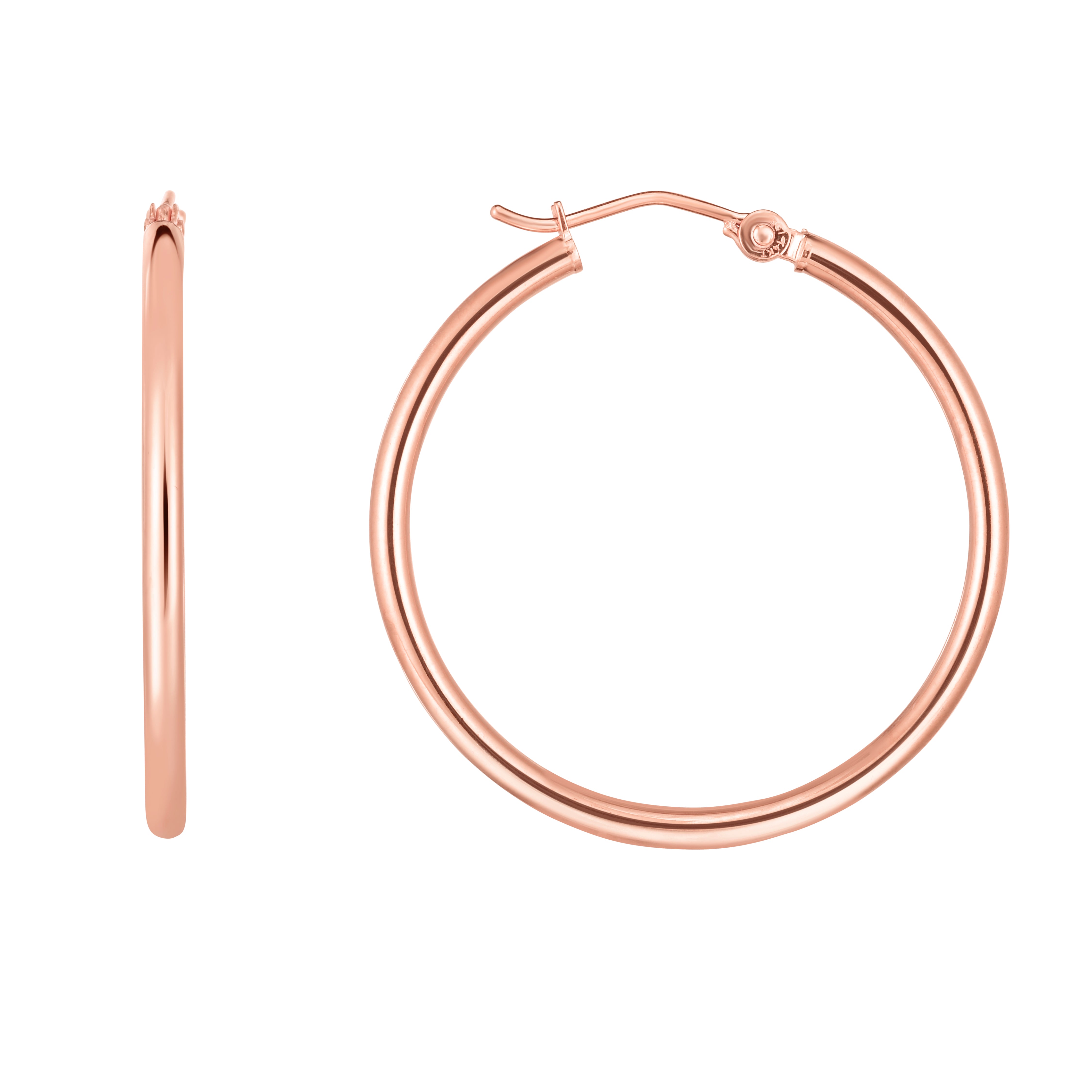 14K Rose Gold 2x30mm Hoop Earring