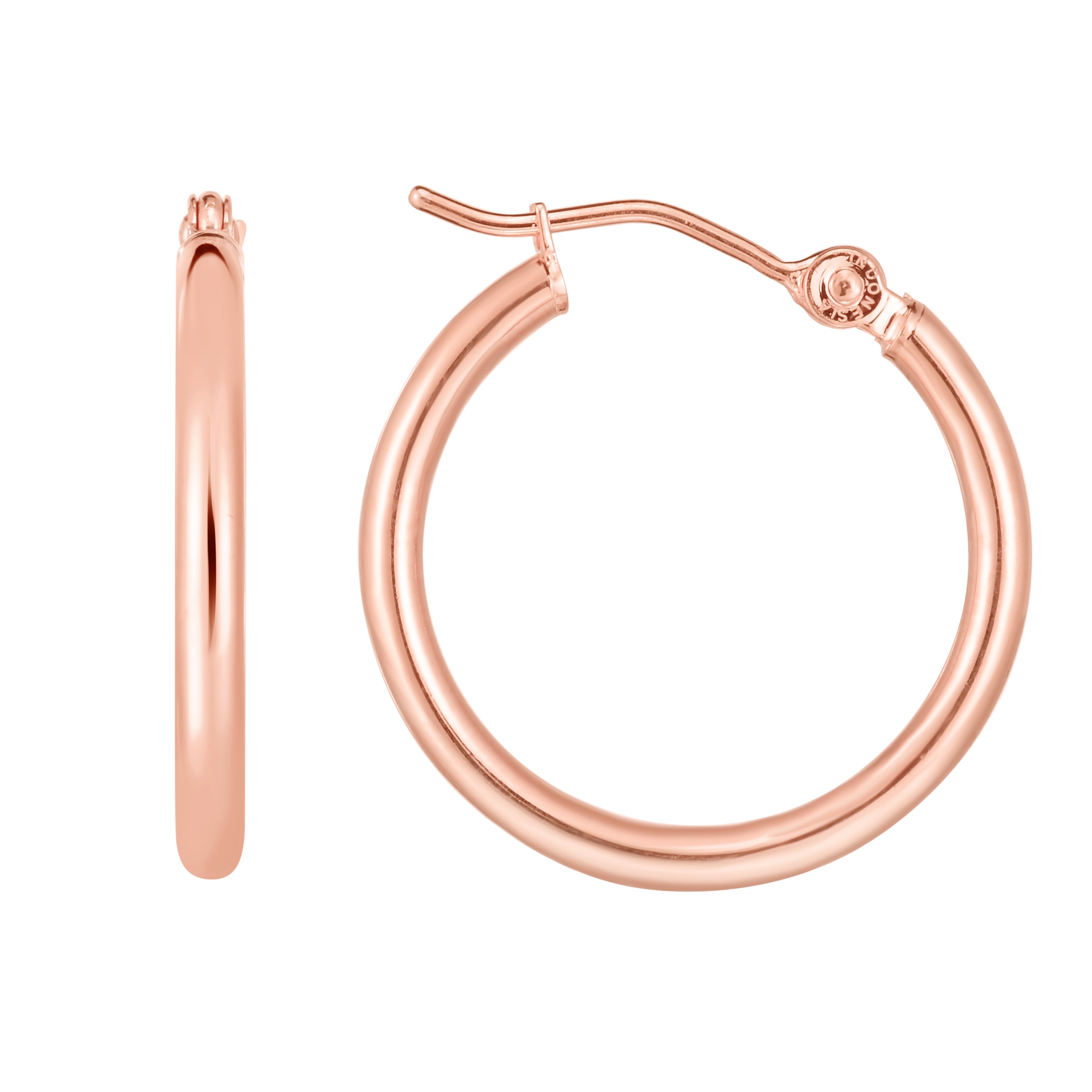 14K Rose Gold 2X20Mm Hoop Earring