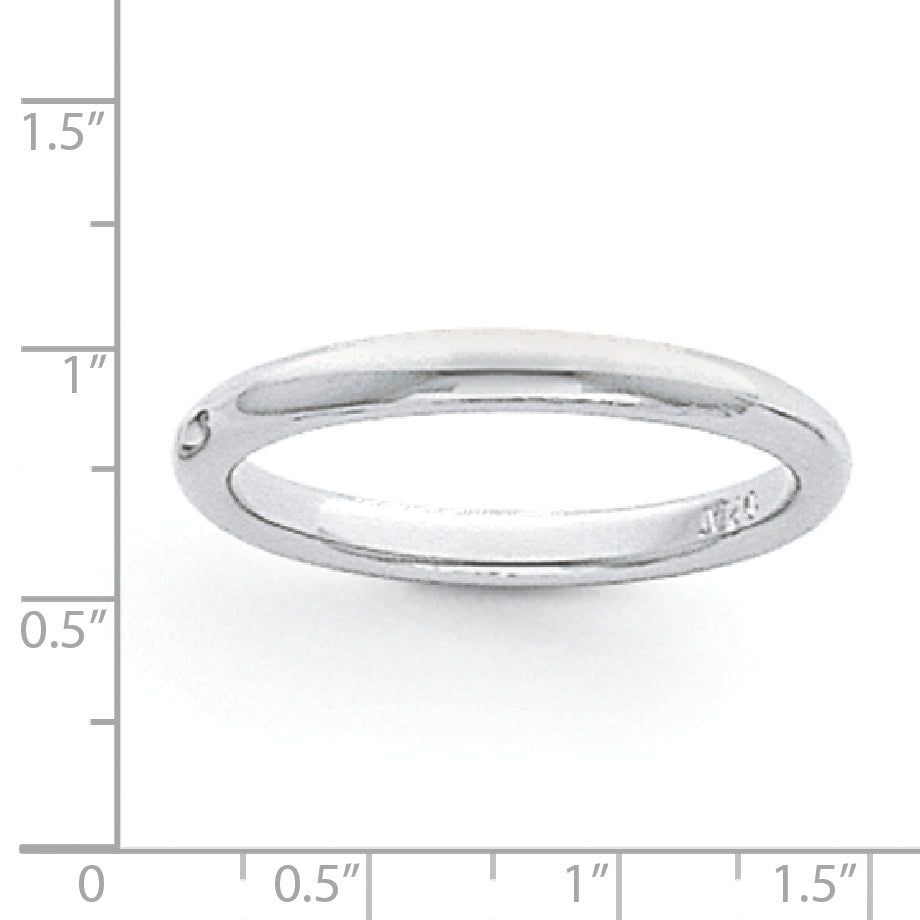 Platinum 3mm Lightweight Comfort-Fit Wedding Band Size 8