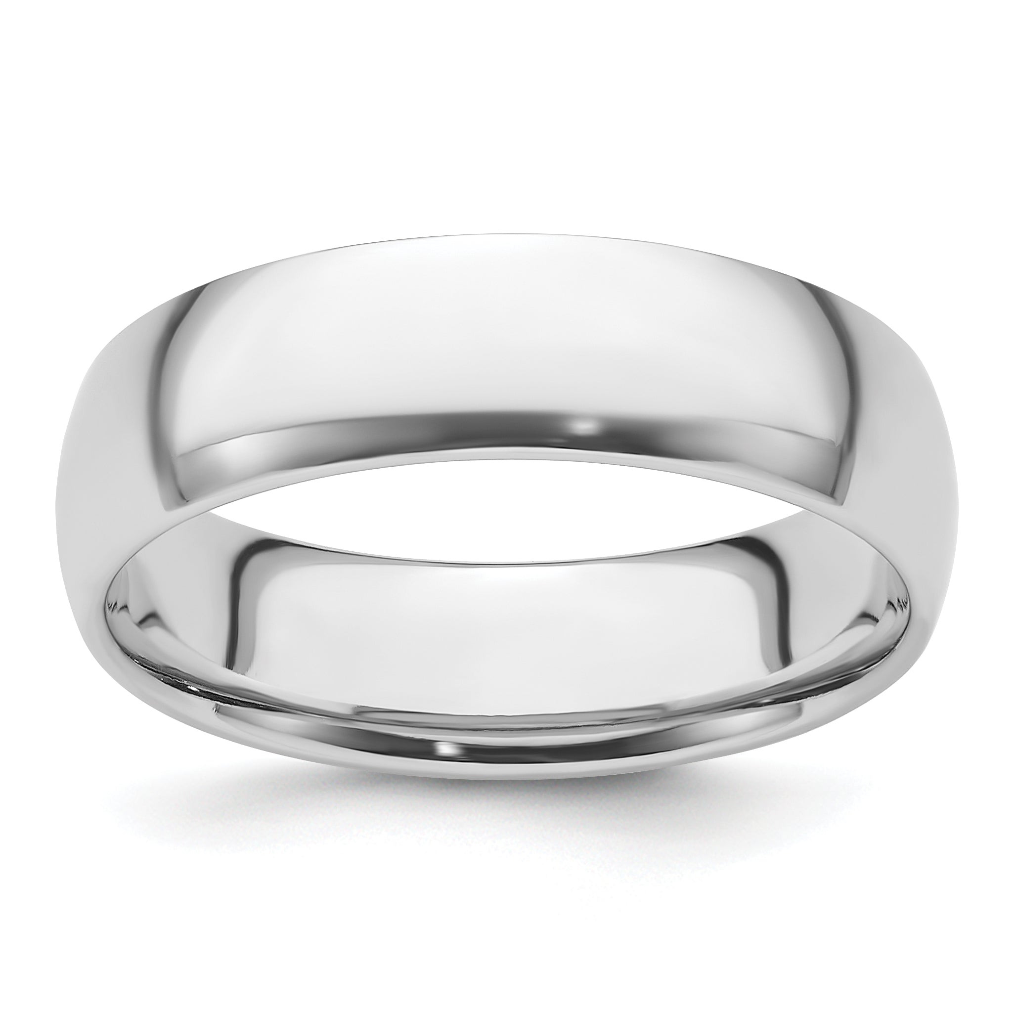 Platinum 6mm Lightweight Comfort-Fit Wedding Band Size 7.5
