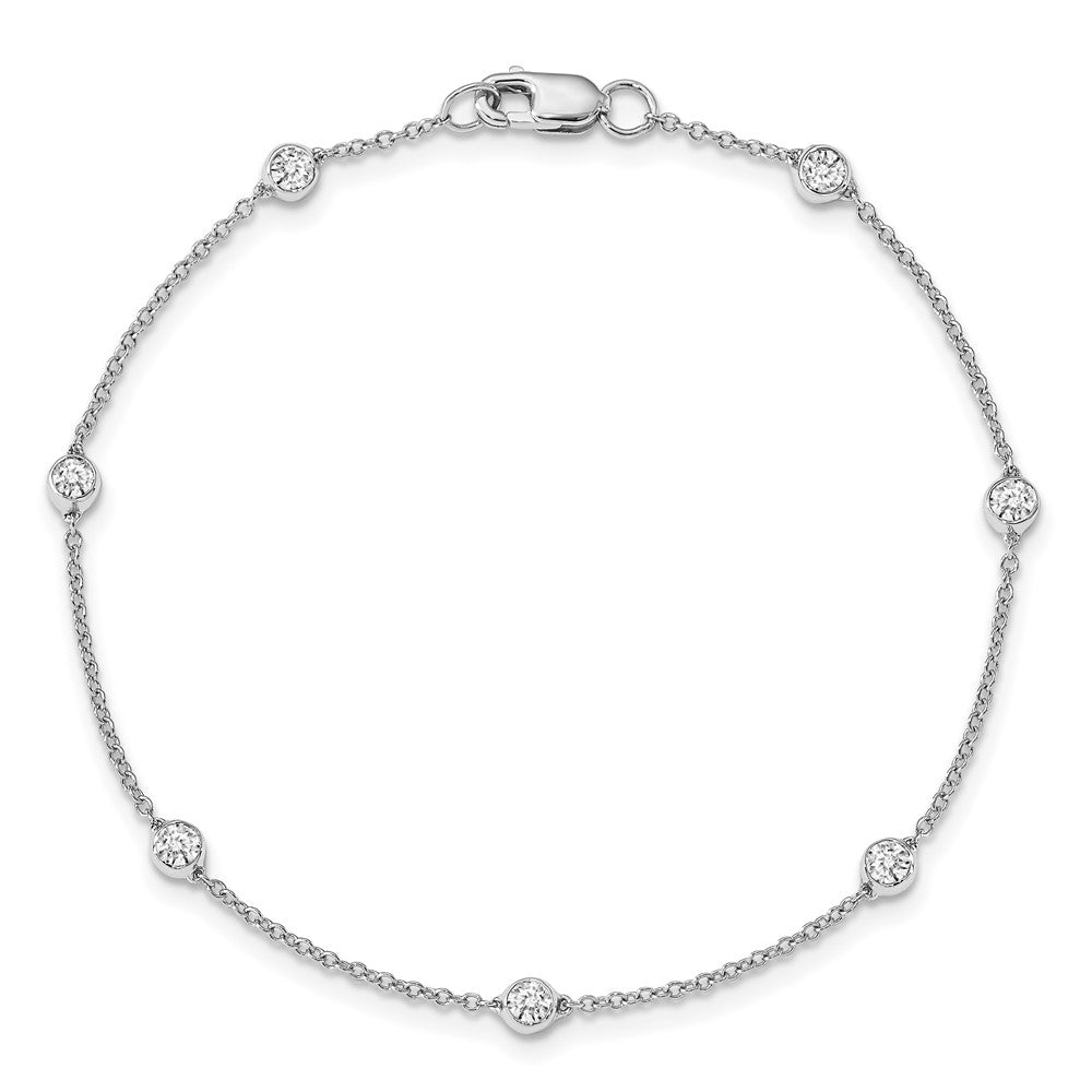 True Origin 14K White Gold 1/2 carat Lab Grown Diamond VS/SI  D E F  8 Station 8 Inch Bracelet