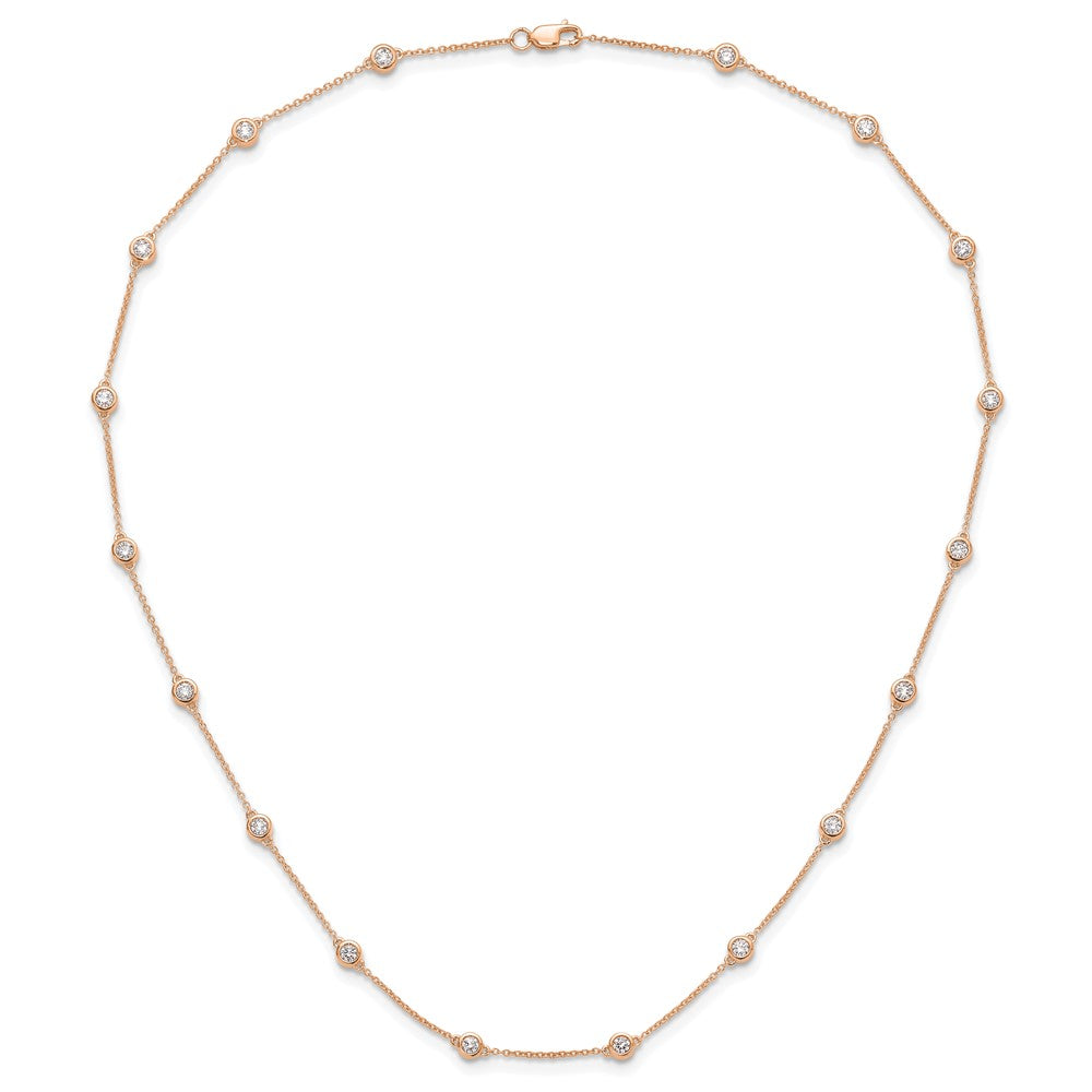 True Origin 14K Rose Gold 1 1/8 carat Lab Grown Diamond VS/SI  D E F  18 Station 18 Inch Necklace