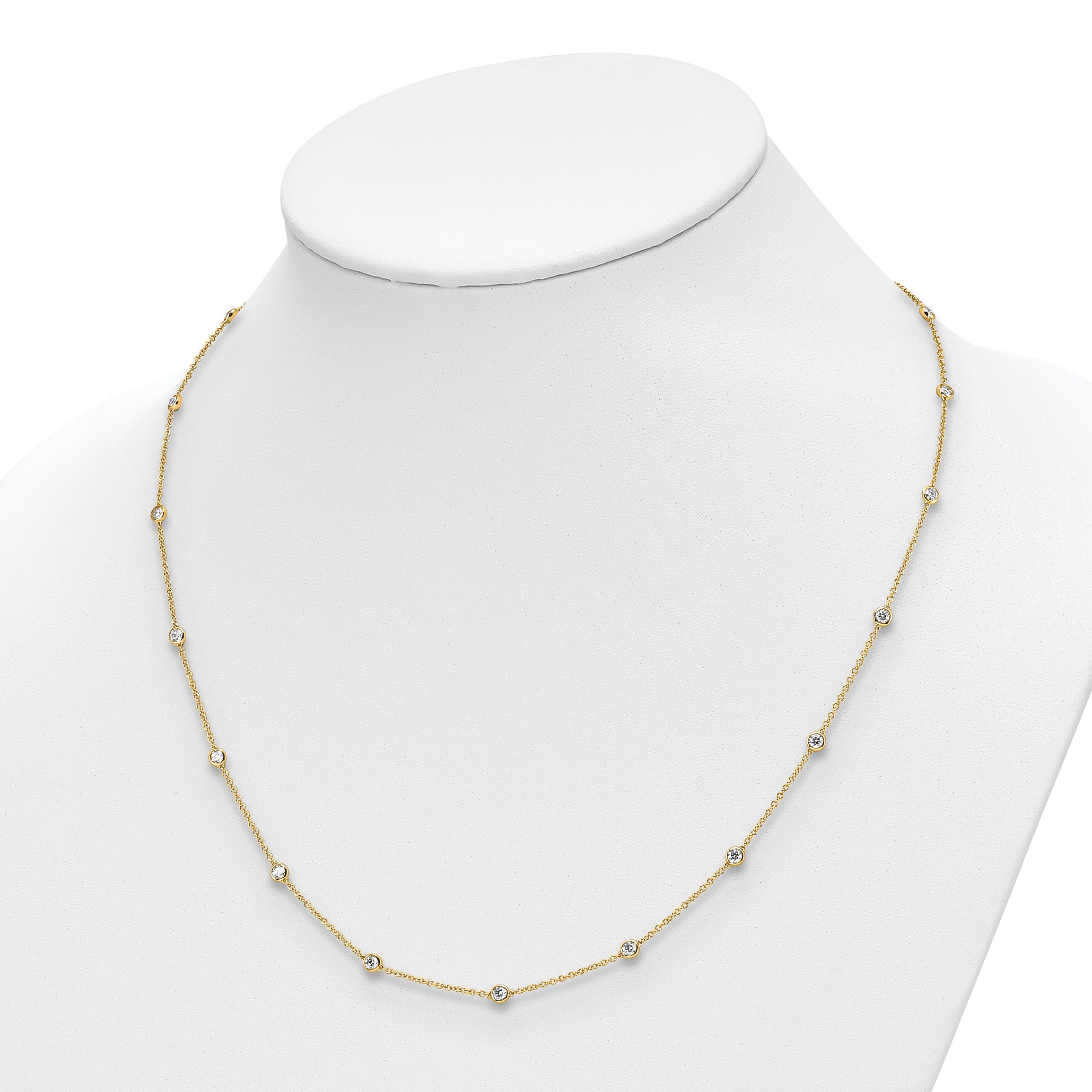 True Origin 14k 1 1/3 carat Lab Grown Diamond VS+ F+ Twenty Station 20 inch Necklace