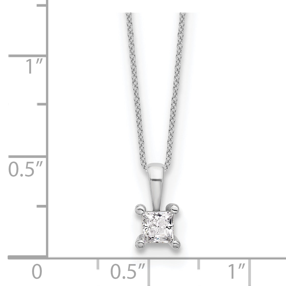 14k White Gold 1/2 carat Lab Grown Diamond VS/SI+ G+ 18 inch 4 Prong Pendant Necklace