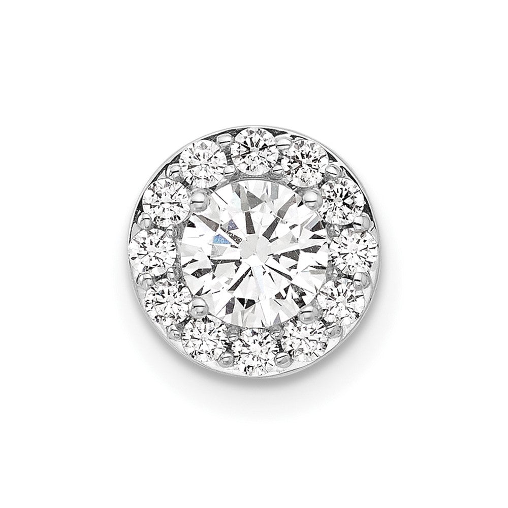 14K White Gold Lab Grown Diamond VS/SI FGH Round Halo Chain Slide