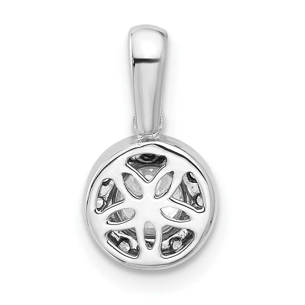 14K White Gold Lab Grown Diamond VS/SI FGH Round Halo Pendant