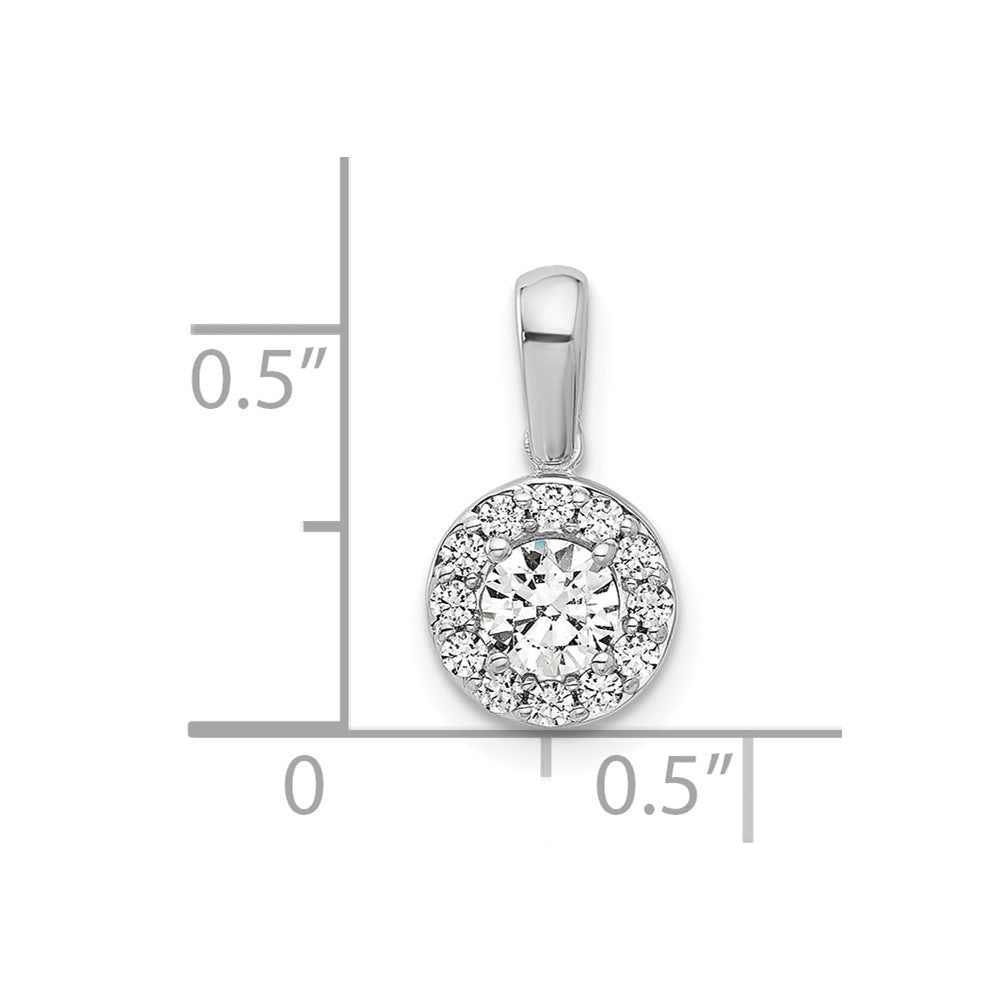 14K White Gold Lab Grown Diamond VS/SI FGH Round Halo Pendant