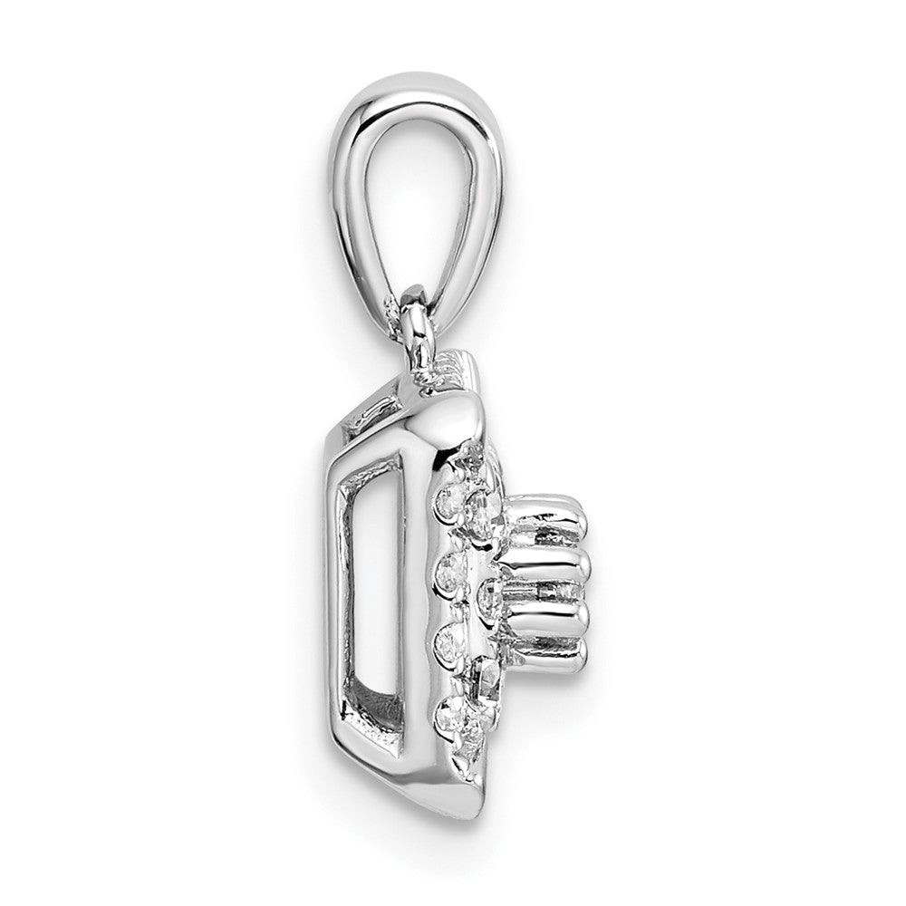 14K White Gold Lab Grown Diamond VS/SI FGH Square Pendant
