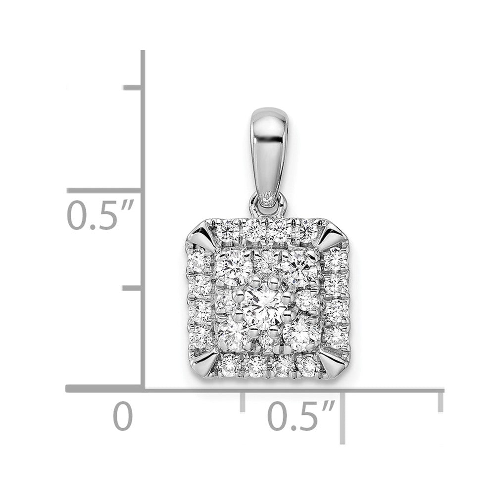 14K White Gold Lab Grown Diamond VS/SI FGH Square Pendant