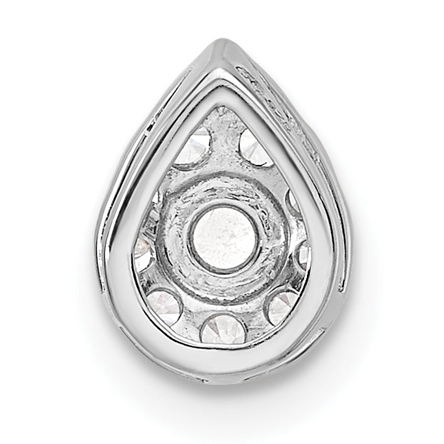 14k White Gold 1/3 carat Lab Grown Diamond VS/SI+ G+ Complete Pear Chain Slide Pendant