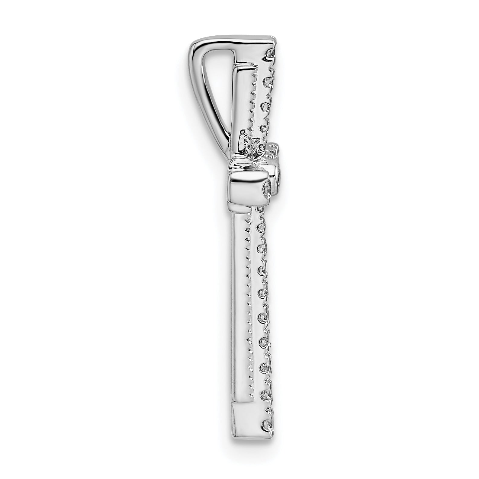 14k White Gold 1/4 carat Lab Grown Diamond VS/SI+ G+ Complete Cross Chain Slide Pendant
