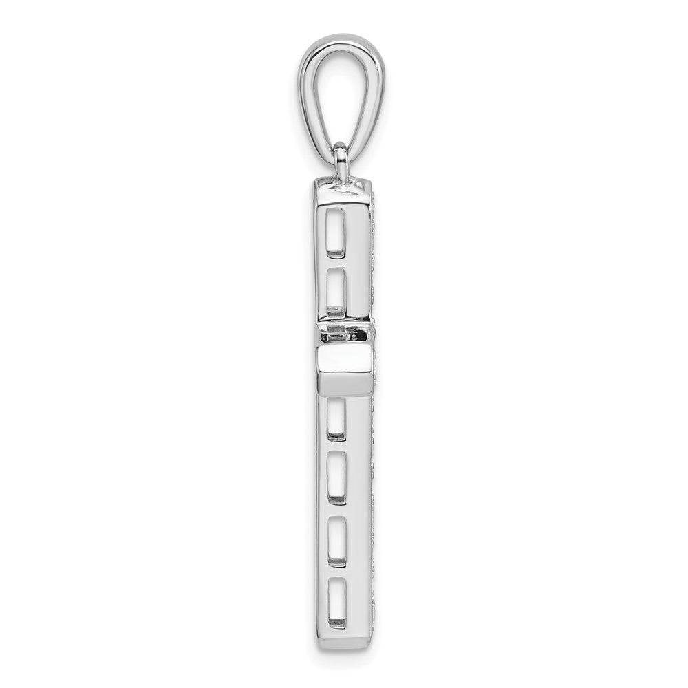 14K White Gold Lab Grown Diamond VS/SI FGH Cross Pendant