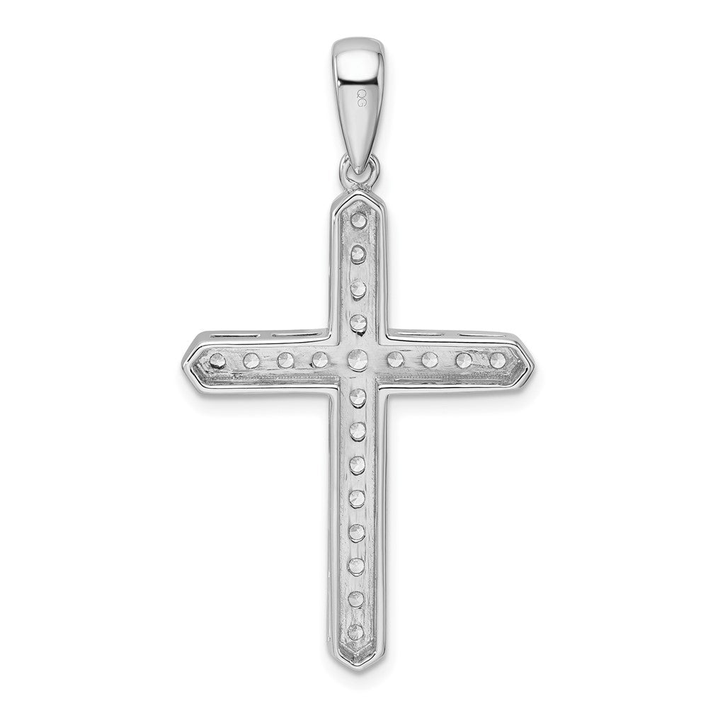 14K White Gold Lab Grown Diamond VS/SI FGH Cross Pendant