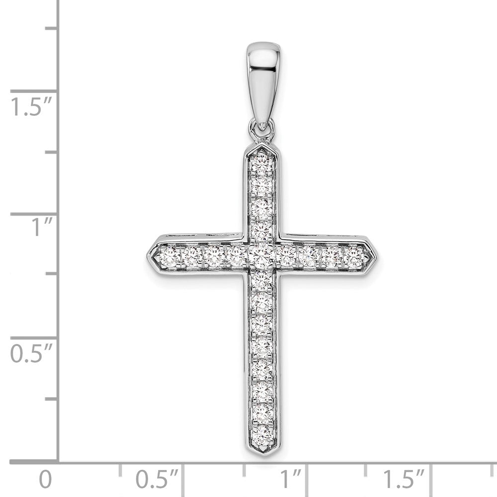14K White Gold Lab Grown Diamond VS/SI FGH Cross Pendant