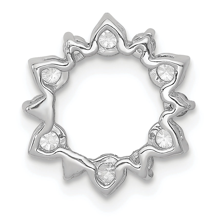 14k White Gold 1/2 carat Lab Grown Diamond VS/SI+ G+ Complete Fashion Circle Chain Slide Pendant