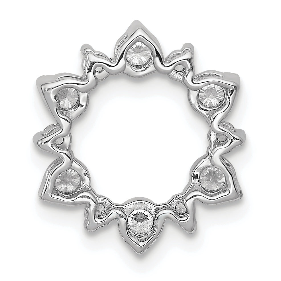 14k White Gold 1/2 carat Lab Grown Diamond VS/SI+ G+ Complete Fashion Circle Chain Slide Pendant