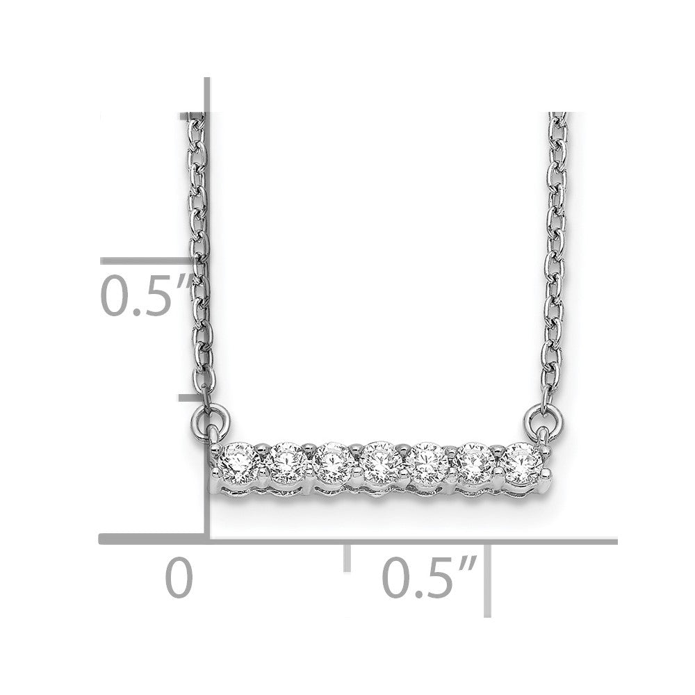 14K White Gold Lab Grown Diamond Vs/Si Fgh Bar Necklace