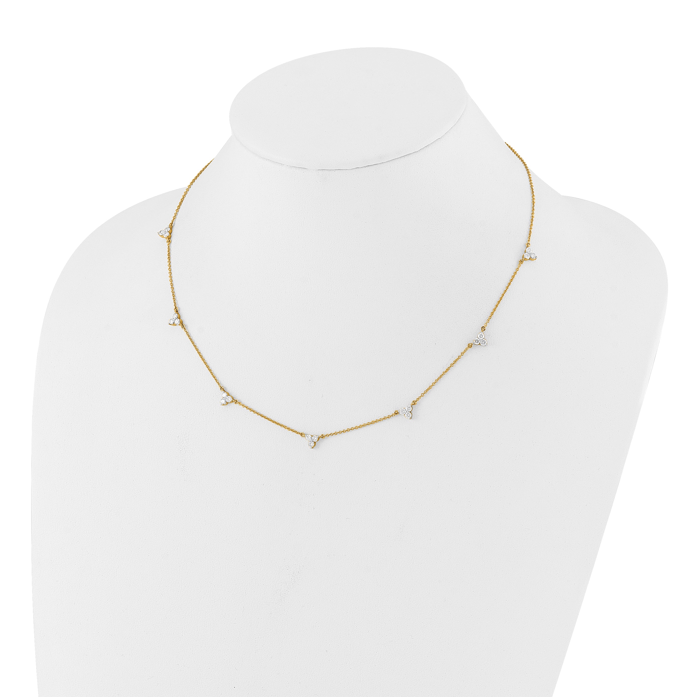 14k 1 carat Lab Grown Diamond VS/SI+ G+ Seven Station 18 inch Necklace