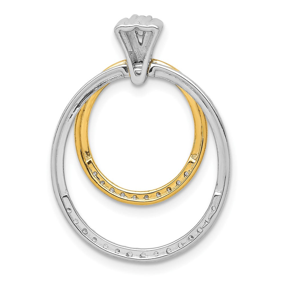 14K Two-Tone Lab Grown Diamond Vs/Si Fgh Fancy Circle Pendant