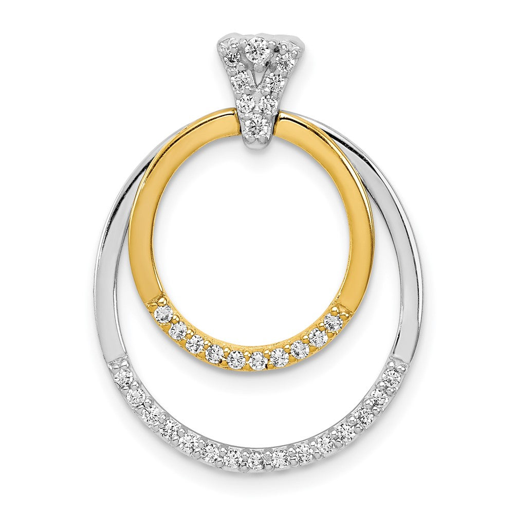 14K Two-Tone Lab Grown Diamond Vs/Si Fgh Fancy Circle Pendant