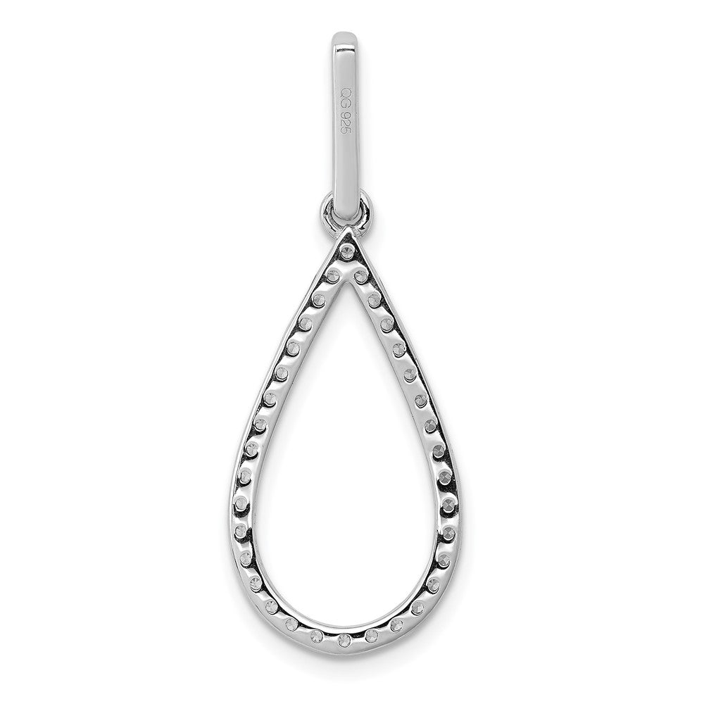 14K White Gold Lab Grown Diamond VS/SI FGH Teardrop Pendant