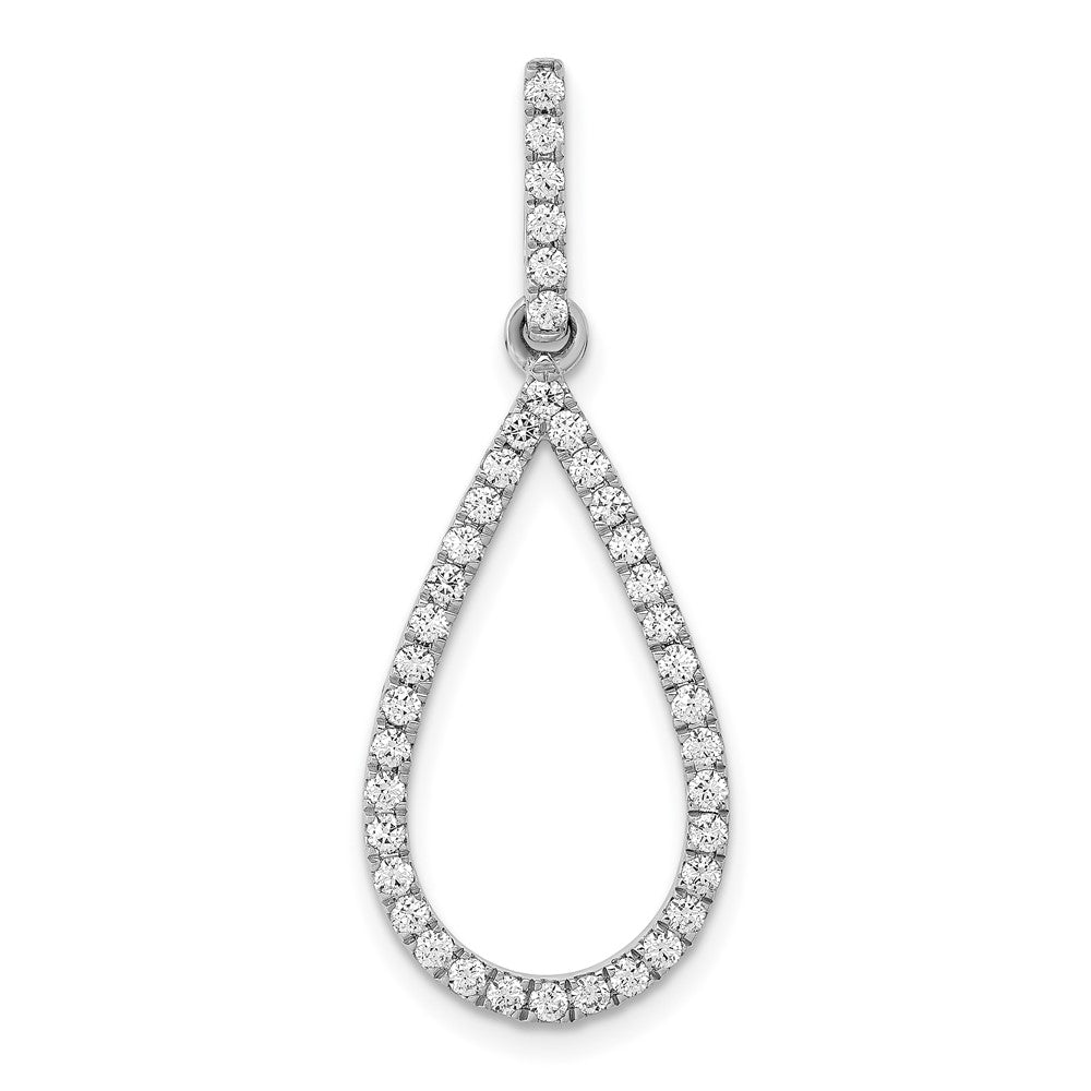 14K White Gold Lab Grown Diamond VS/SI FGH Teardrop Pendant