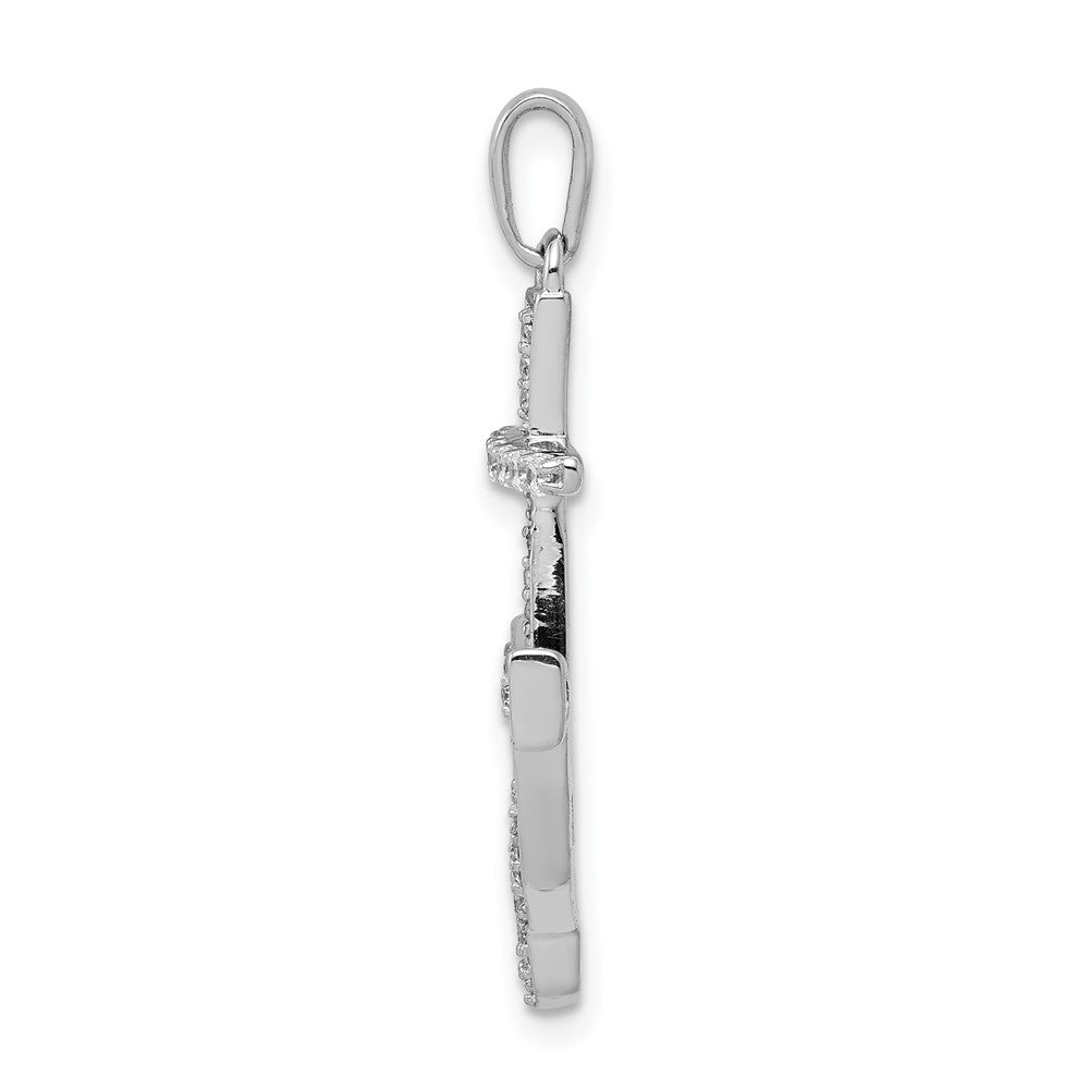 14K White Gold Lab Grown Vs/Si Fgh Dia Anchor Pendant