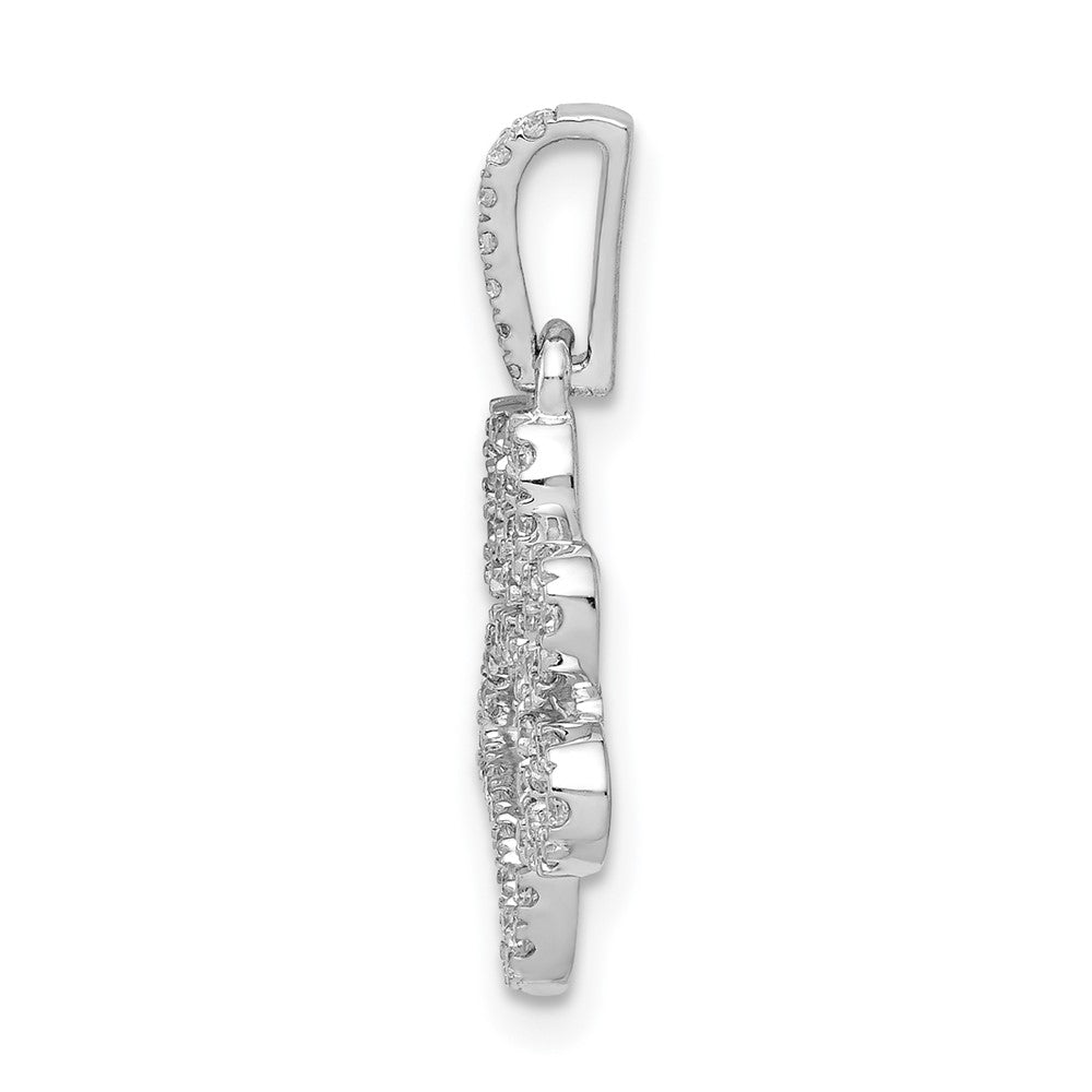 14K White Gold Lab Grown VS/SI FGH Dia Paw Print Pendant