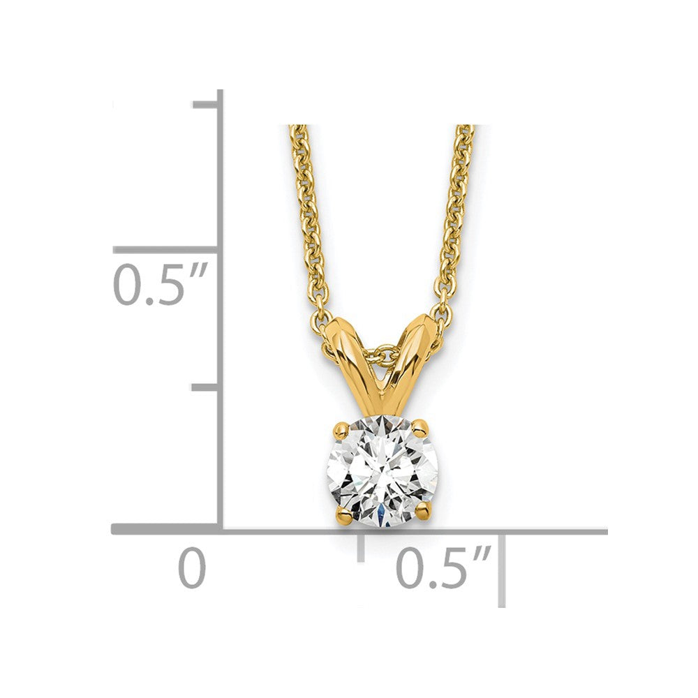 14K 1/4 Carat Total Weight Round Certified Vs/Si Def Lab Grown Diamond Solitaire 18In Necklace