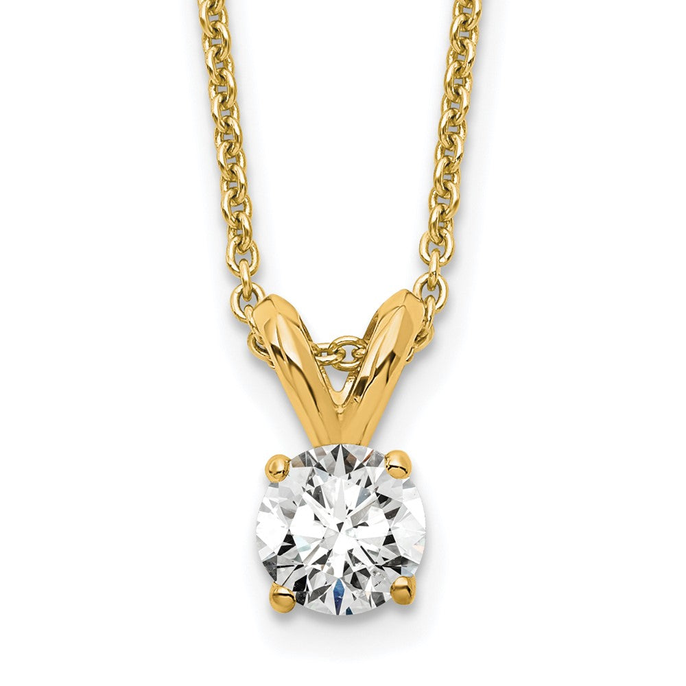14K 1/4 Carat Total Weight Round Certified Vs/Si Def Lab Grown Diamond Solitaire 18In Necklace