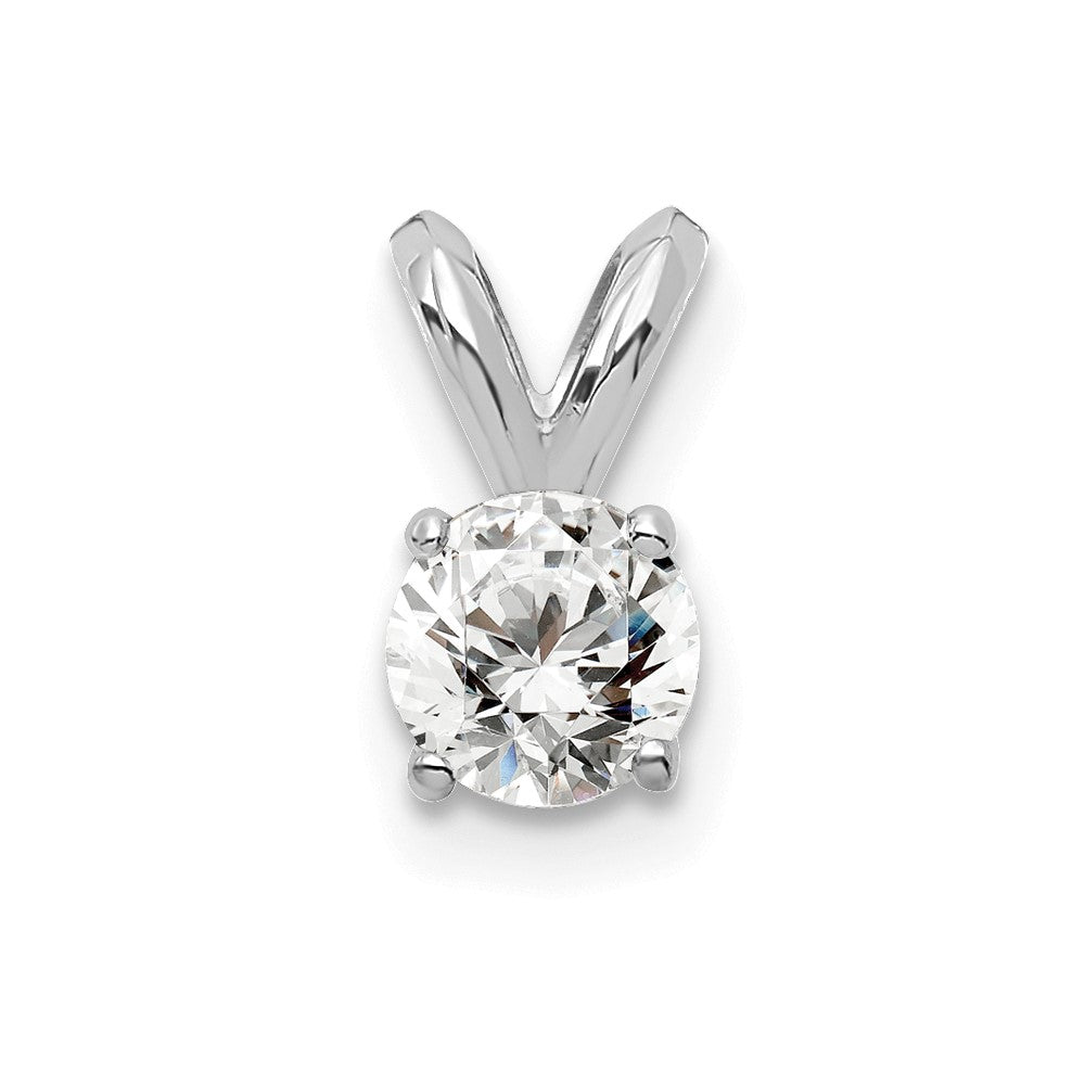 14K Wg 1/4 Carat Total Weight Round Vs/Si Def Lab Grown Diamond Solitaire Pendant