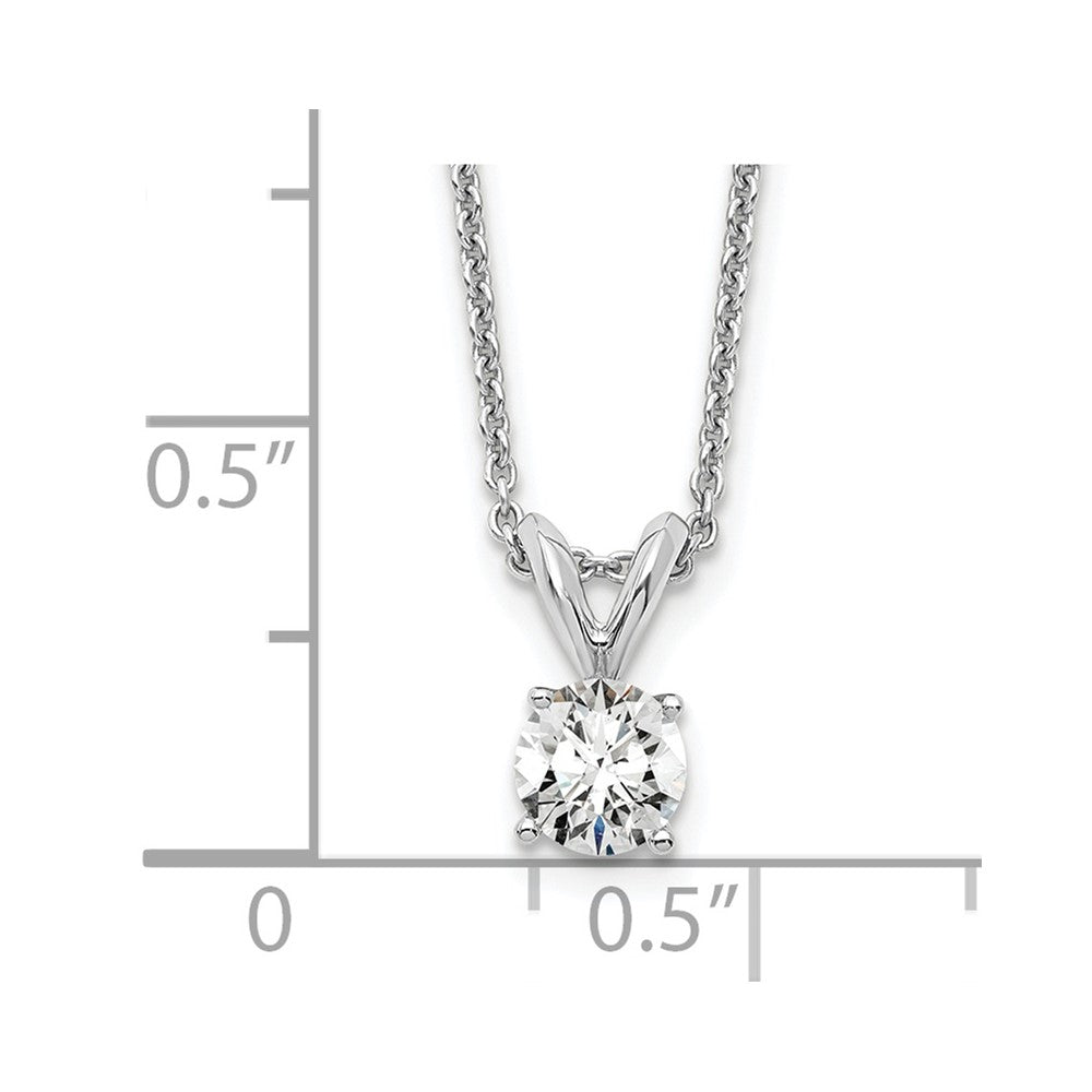 14K Wg 1/3 Carat Total Weight Round Vs/Si Gh Lab Grown Diamond Solitaire 18In Necklace