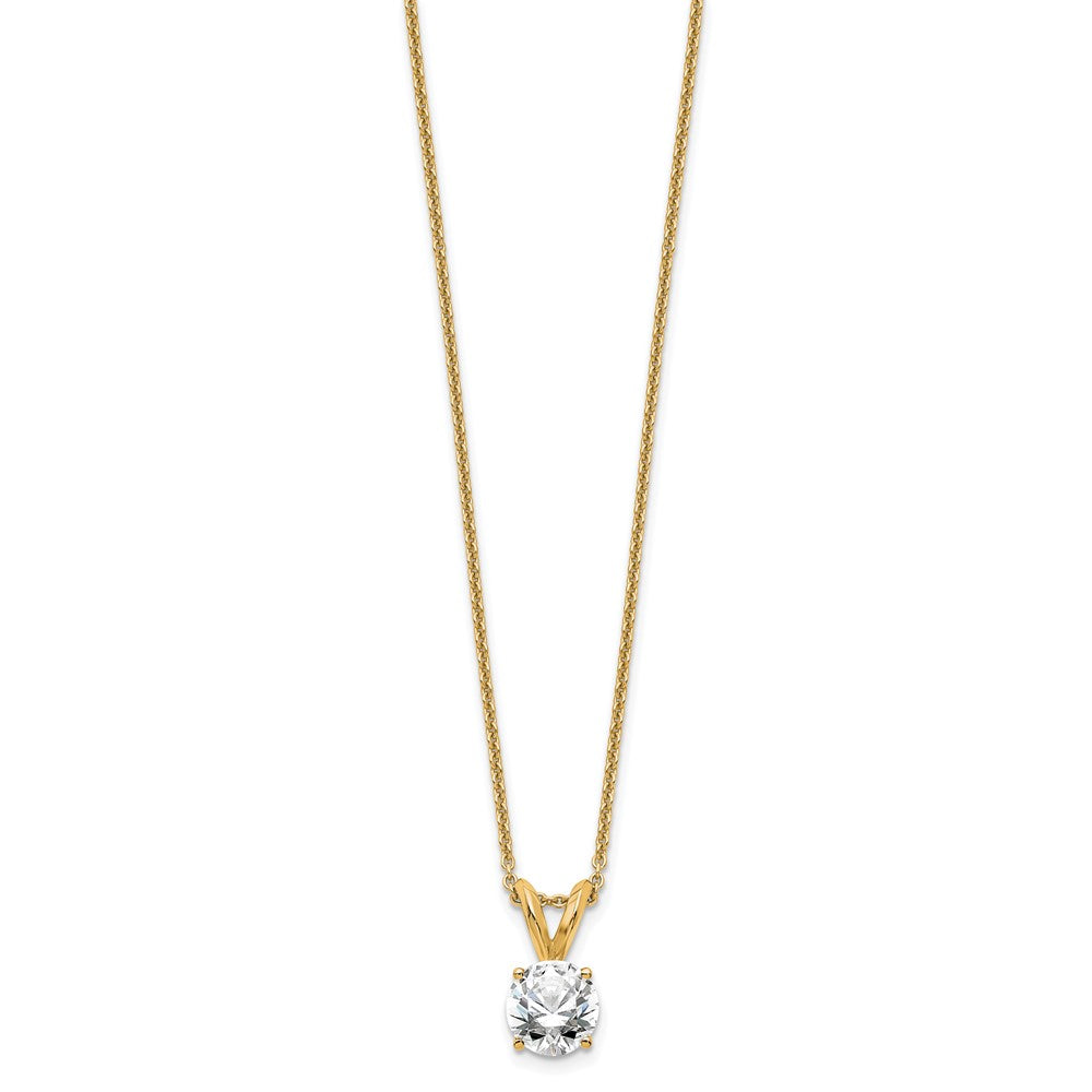 14K 1/2 Carat Total Weight Round Certified Vs/Si Def Lab Grown Diamond Solitaire 18In Necklace