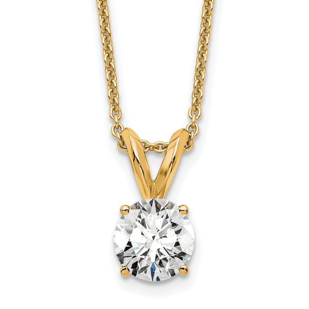 14K 1/2 Carat Total Weight Round Certified Vs/Si Def Lab Grown Diamond Solitaire 18In Necklace