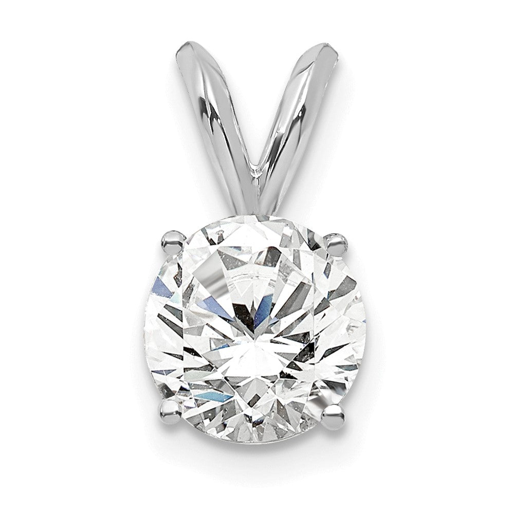 14K Wg 3/4 Carat Total Weight Round Certified Vs/Si Def Lab Grown Diamond Solitaire Pendant
