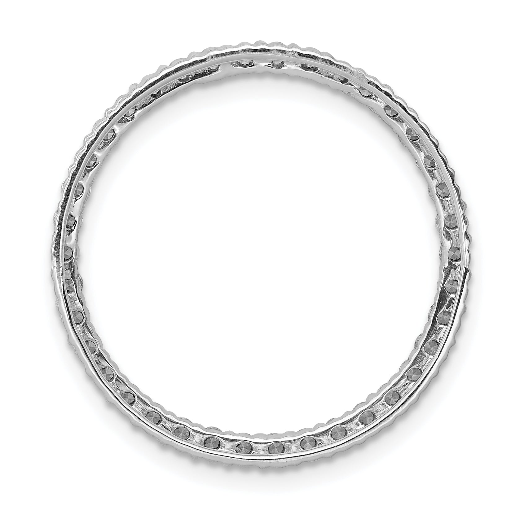 14k White Gold 3/4 carat Lab Grown Diamond VS/SI+ G+ Circle Chain Slide Pendant