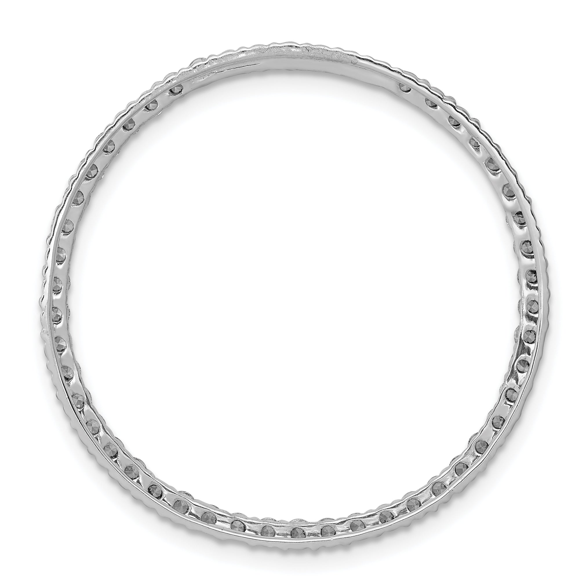 14k White Gold 3/4 carat Lab Grown Diamond VS/SI+ G+ Circle Chain Slide Pendant