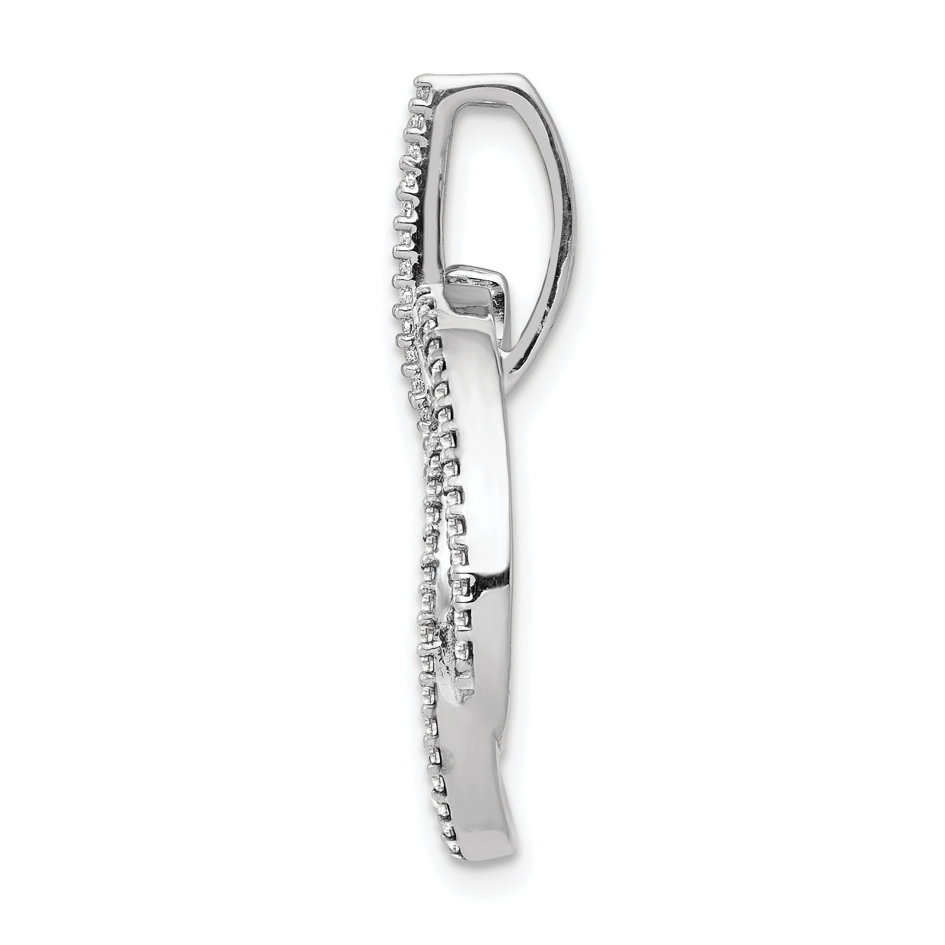 14k White Gold 1/3 carat Lab Grown Diamond VS/SI+ G+ Complete Intertwined Oval Pendant