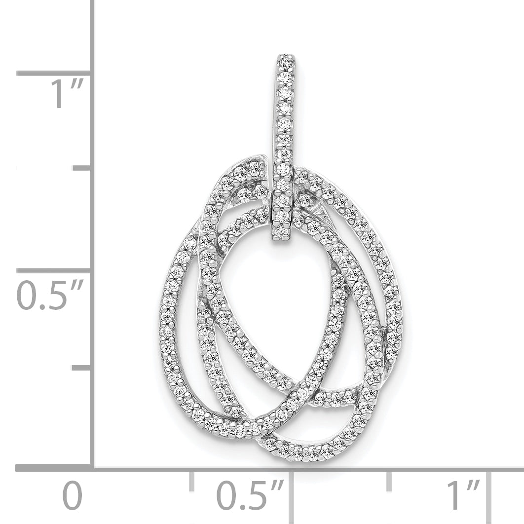 14k White Gold 1/3 carat Lab Grown Diamond VS/SI+ G+ Complete Intertwined Oval Pendant