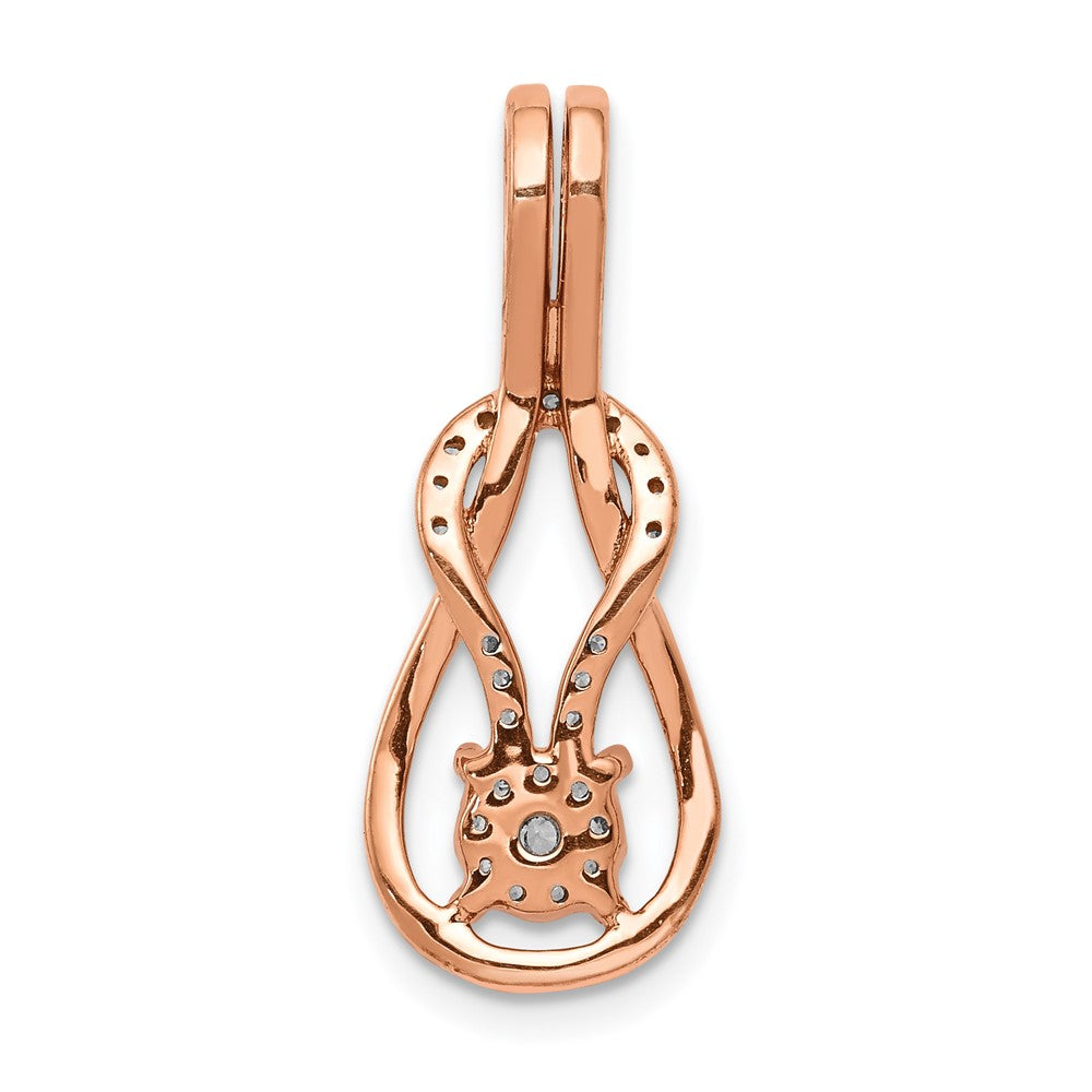 14K Rose Gold Lab Grown Vs/Si Fgh Dia Knot Slide Pendant