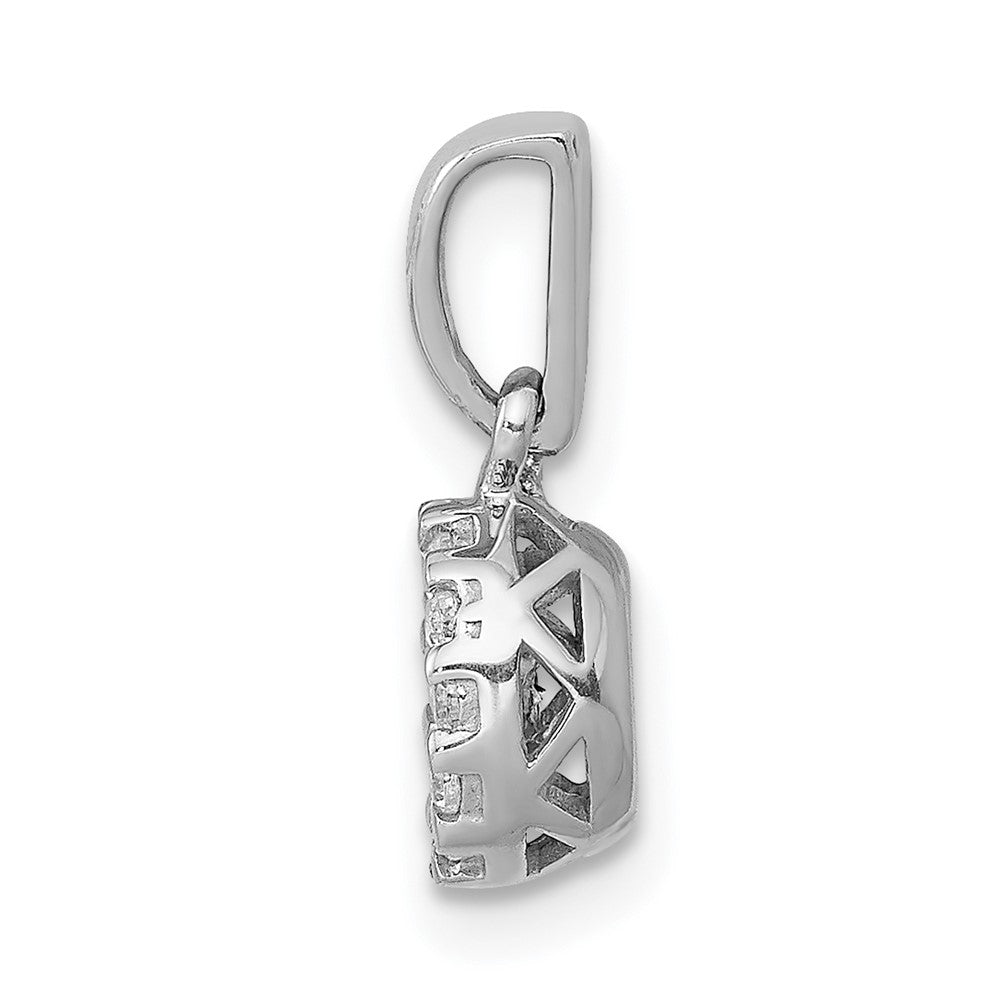 14K White Gold Lab Grown Vs/Si Fgh Dia Circle Cluster Pendant