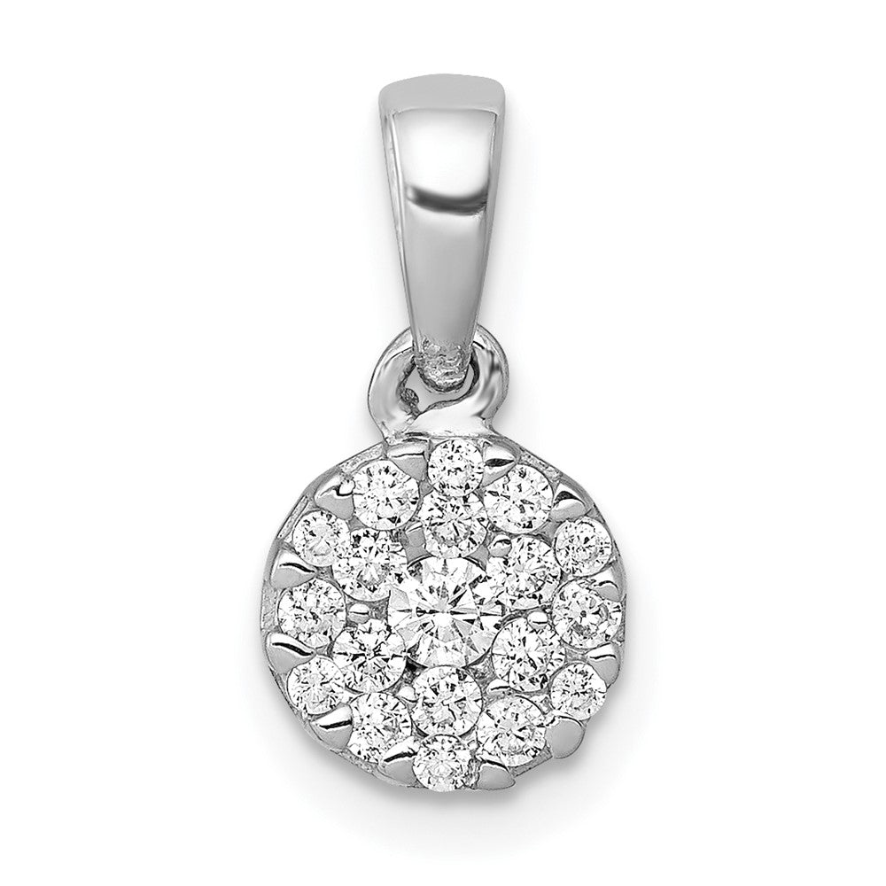 14K White Gold Lab Grown Vs/Si Fgh Dia Circle Cluster Pendant