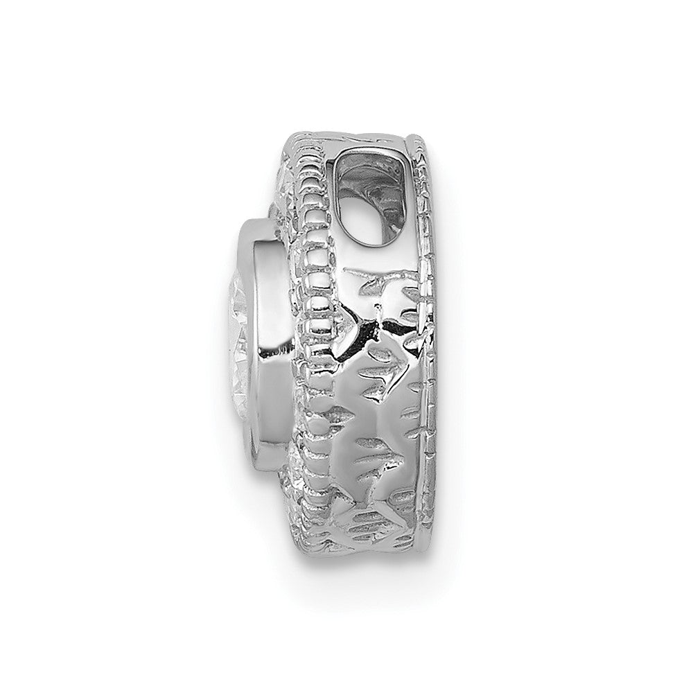 14K White Gold Center Lab Grown Vs/Si Fgh Dia Complete Chain Slide