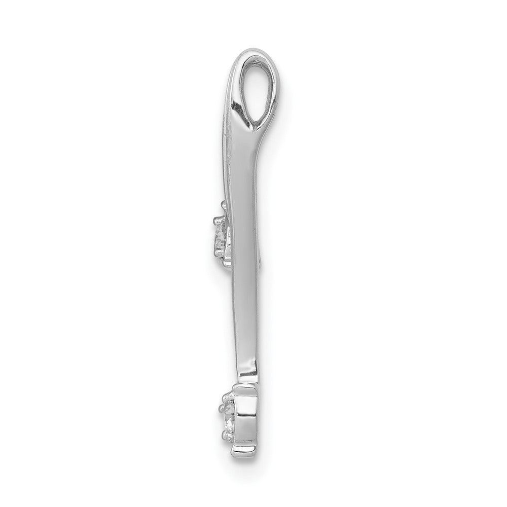14K White Gold Lab Grown Vs/Si Fgh Dia Double Curves Chain Slide
