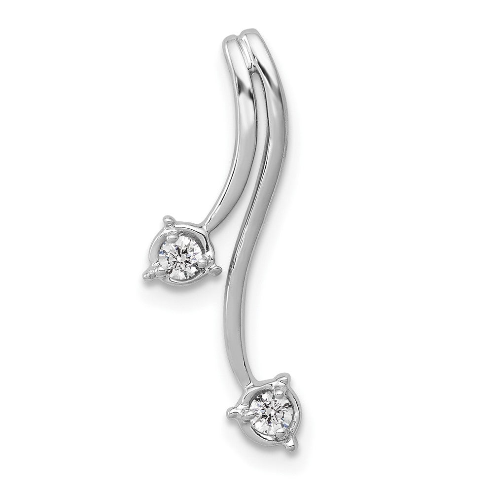 14K White Gold Lab Grown Vs/Si Fgh Dia Double Curves Chain Slide