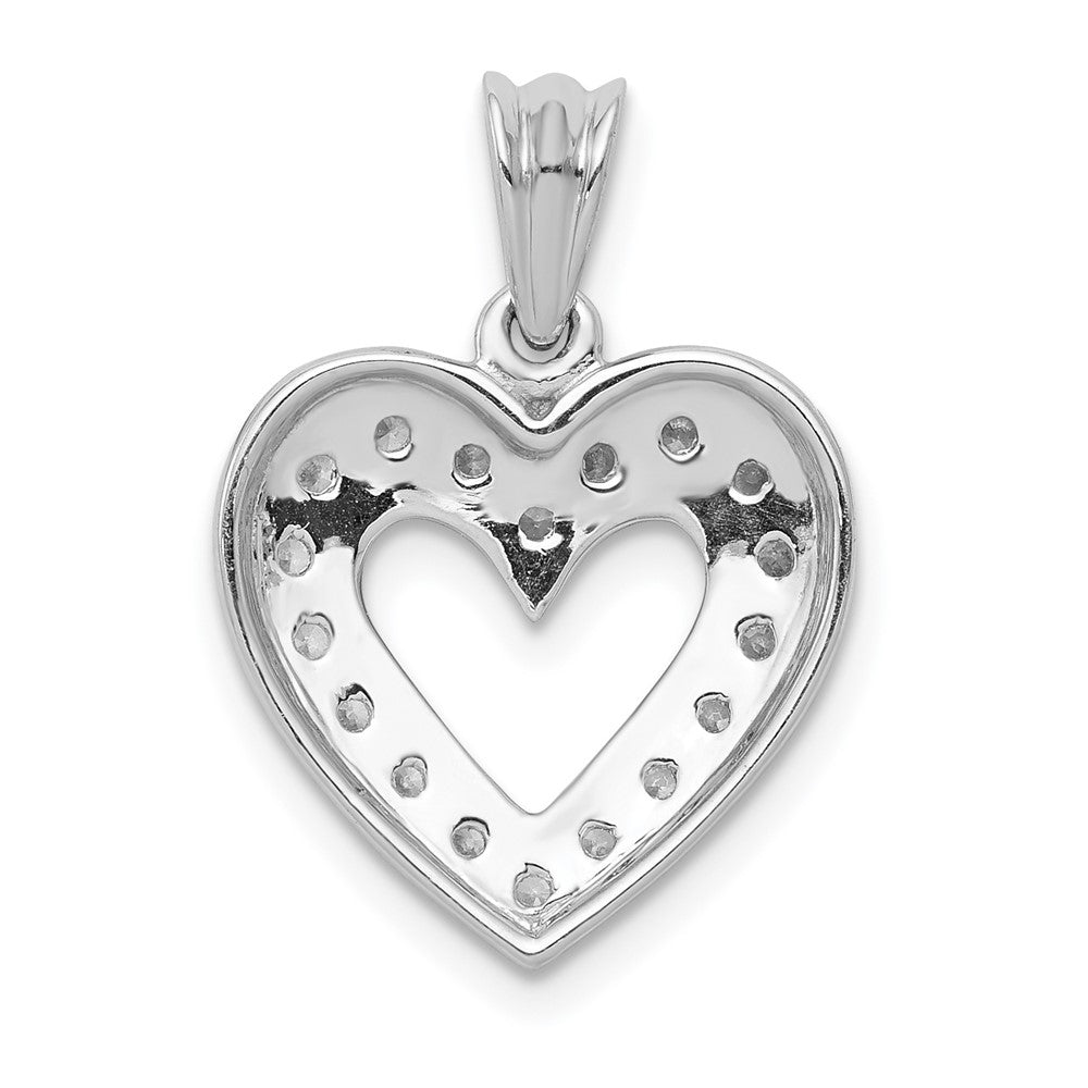 14K White Gold Lab Grown Diamond VS/SI FGH Heart Pendant
