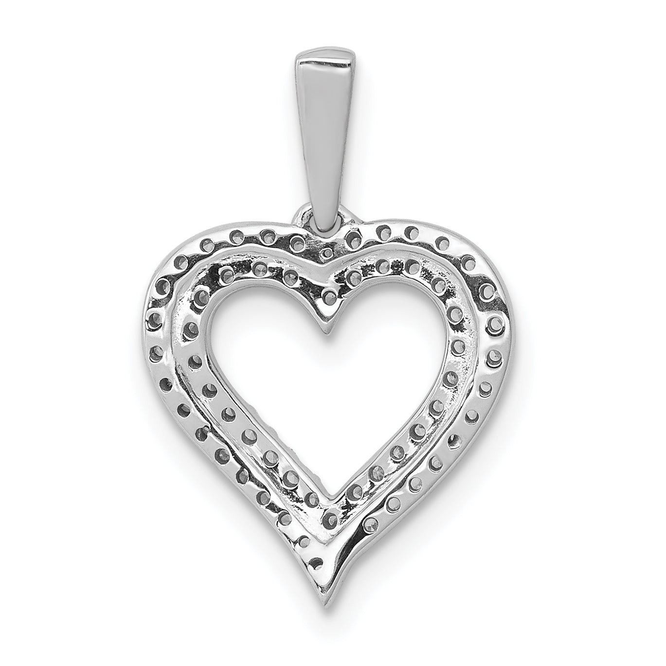 14k White Gold 1/4 carat Lab Grown Diamond VS/SI+ G+ Complete Double Row Heart Pendant